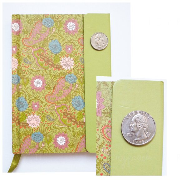 DiVOGA Magnetic Hardcover Journal Lined 5x7 NEW (FLAWS) Green Paisley Notebook - Picture 6 of 9